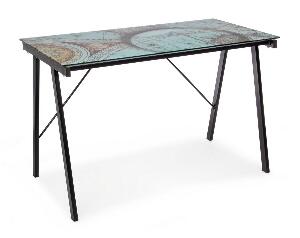 Masa de birou din sticla si metal, pentru copii Gulliver Multicolor / Negru, L113xl58xH73 cm