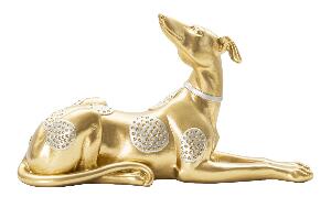Decoratiune din rasina Dog Lying Down Auriu, L32,2xl9,5xH18,3 cm