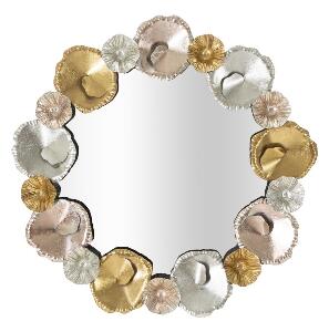 Oglinda decorativa din metal, Mixy Multicolor, Ø75,5 cm