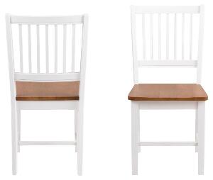 Set 2 scaune din lemn de cauciuc Brisbane Alb / Stejar, l43xA50,5xH89 cm