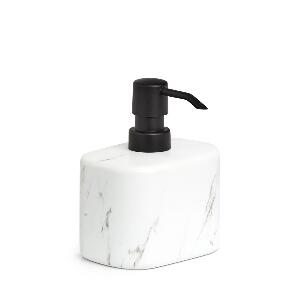 Dozator pentru sapun din ceramica, Marble Alb / Negru, L11xl8,1xH13,2 cm