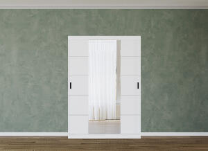 Dulap alb cu oglinda mica dormitor - Blanco - 8 - 138 cm