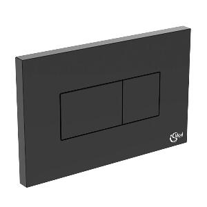 Placa de actionare WC Ideal Standard Solea P2, dubla spalare, orizontala, negru mat - R0110A6