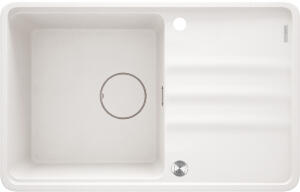 Chiuveta bucatarie compozit Deante Momi, 78x50 cm, cu picurator, alb mat