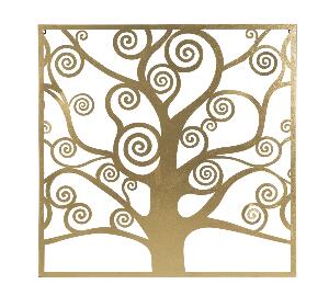 Decoratiune metalica de perete, Tree of Life Small Auriu, l90xA2,2xH90 cm