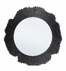 Oglinda decorativa cu rama din aluminiu, Yamir S Negru, Ø62 cm