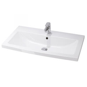 Lavoar baie suspendat alb lucios 80 cm, dreptunghiular, Cersanit Como