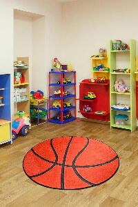 Covor de Copii Minge de Basketball Kobe Bryant, Lavabil, Antiderapant 140 x 140 cm