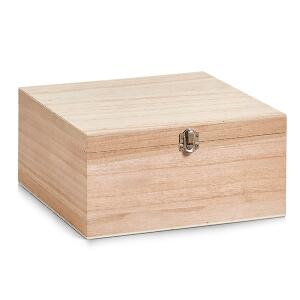 Cutie pentru depozitare cu capac, din lemn, Storage Large Natural, L26xl26xH12,5 cm