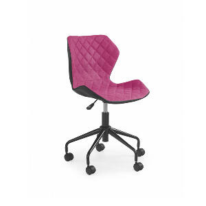 Scaun birou Matrix negru/roz - H 78-88 cm