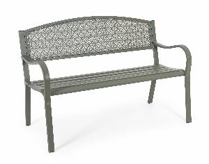 Banca pentru gradina / terasa, din metal, Lizette Verde Olive Mat, l123xA55xH84 cm
