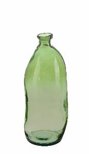 Vaza decorativa din sticla reciclata, Loopy Bottle S Verde, Ø13xH35 cm