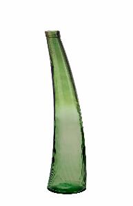 Vaza decorativa din sticla reciclata, Loopy Curved S Verde, Ø20xH80 cm