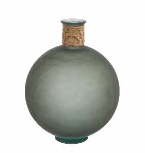 Vaza decorativa din sticla reciclata, Rotang L Verde Olive, Ø35,3xH47 cm