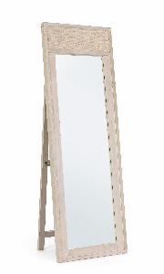 Oglinda decorativa de podea cu rama din lemn, Sahana ST Natural Antichizat, l58xH175 cm