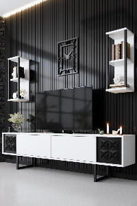 Set mobilier living Black Line alb/negru
