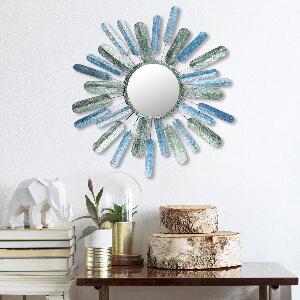 Decoratiune de perete Metal Metal Art Mirror Sun, Multicolor, 75x5x75 cm