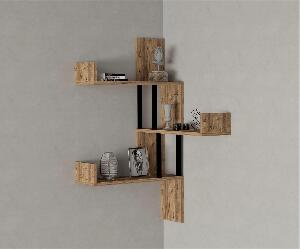 Raft de perete Biat, 3 Rafturi, Stejar, 105 x 60 x 20 cm