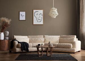 Canapea Fixa Sahin, Bej, 330 x 90 x 105 cm