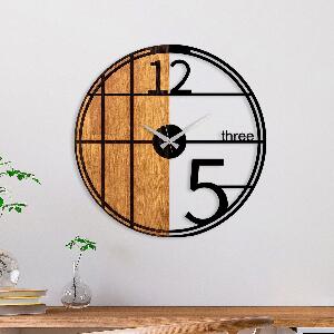 Ceas de perete decorativ din lemn Wooden Clock - 62, Nuc, 56x3x56 cm