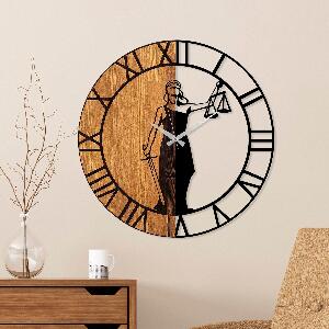 Ceas de perete decorativ din lemn Wooden Clock - 78, Nuc, 56 x 3 x 56 cm