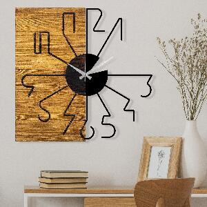 Ceas de perete decorativ din lemn Wooden Clock 29, Nuc, 3x58x58 cm