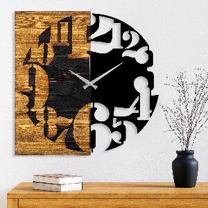 Ceas de perete decorativ din lemn Wooden Clock 3, Nuc, 3x58x58 cm