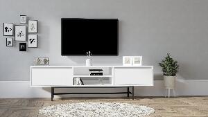 Comoda Tv Tauber - White, Alb, 180 x 50 x 40 cm
