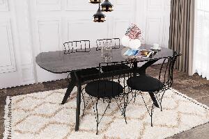 Masă Ares 104 Dining Table, Negru, 180x75x80 cm