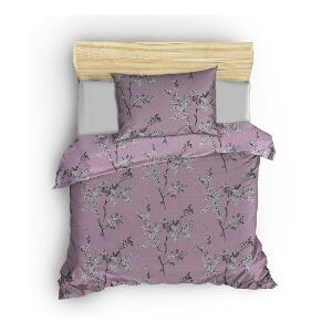 Lenjerie de pat roz din bumbac pentru pat dublu 200x200 cm Chicory – Mijolnir