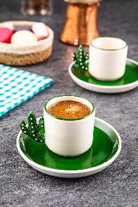 Set cești de cafea Coffee Cup Set TSK-004-K, Verde, 6x7.5x6 cm