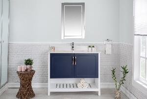 Set mobilier de baie (2 piese) Yampa 42 - DarkBlue, Albastru inchis, 105x86x54 cm