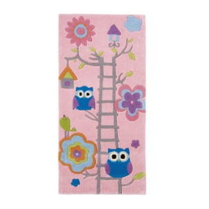 Covor țesut manual pentru copii Think Rugs Hong Kong Pinkie, 70 x 140 cm, roz