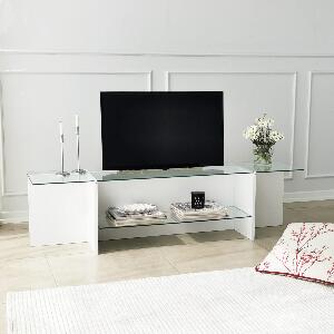 Comoda TV Escape - White, Alb, 35x40x158 cm