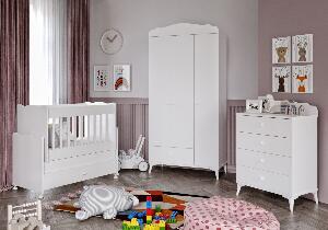 Set de mobilier pentru camera bebelusului Patara, Alb, 55x91x103 cm