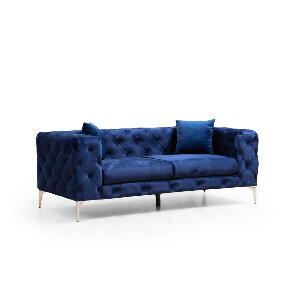 Canapea albastru-închis cu tapițerie din catifea 197 cm Como – Balcab Home