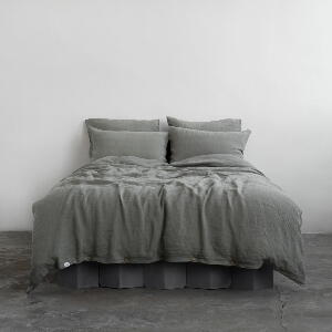 Lenjerie de pat kaki din in pentru pat dublu/extinsă 200x220 cm – Linen Tales