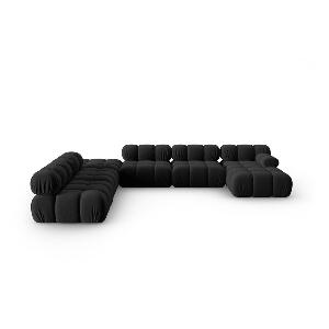 Canapea neagră cu tapițerie din catifea 379 cm Bellis – Micadoni Home