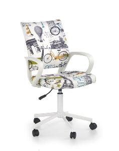 Scaun de birou pentru copii, tapitat cu stofa Ibis Paris, l53xA59xH88-100 cm