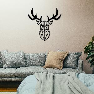 Accesoriu metal decorativ de perete Deer2 Metal Decor, Negru, 1x51x51 cm