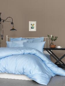 Lenjerie de pat din bumbac Satinat De 170 Albastru, 200 x 220 cm