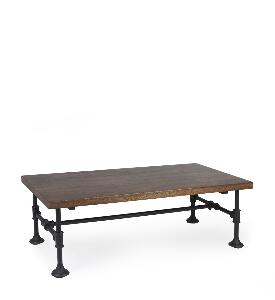 Masa din lemn si metal, Pipa Nuc / Negru, L120xl60xH40 cm