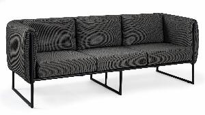 Canapea fixa pentru gradina / terasa, din aluminiu tapitata cu stofa, 3 locuri, Pixel Antracit, l186xA74xH72 cm