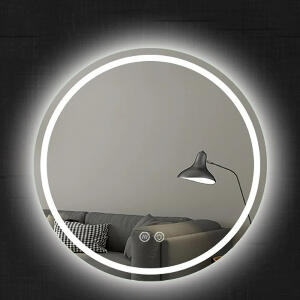 Oglinda rotunda 90 cm cu iluminare LED si dezaburire, Fluminia, Ando