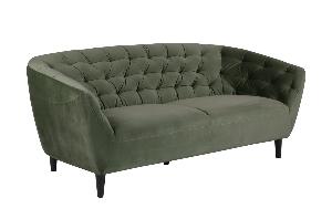 Canapea fixa tapitata cu stofa, 3 locuri Ria Verde inchis, l191xA84xH78 cm