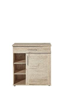 Cabinet hol din pal, cu 1 usa si 1 sertar, Fines Natural, l92xA40xH97 cm