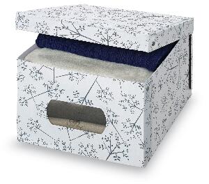 Cutie pentru depozitare din carton, Scatola L Alb / Gri, L50xl39xH24 cm
