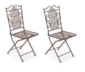 Set 2 scaune pliabile de gradina / terasa din metal Melanie Maro, l38xA51xH92 cm