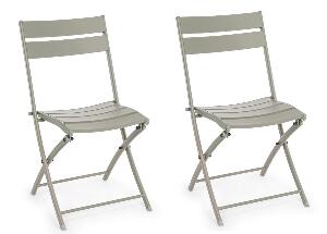 Set 2 scaune pliabile de gradina / terasa din metal Mistral Grej, l44,5xA52xH82,5 cm