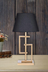 Lampa de masa, Hmy Design, 687HMY1557, Metal, Aur/Negru